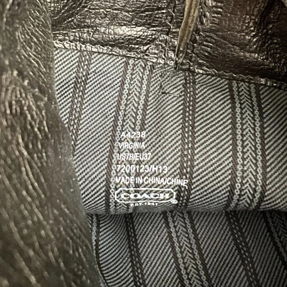 NEW - COACH Virginia Black Leather Mid Calf Boots Sz 7 - Picture 4 of 6